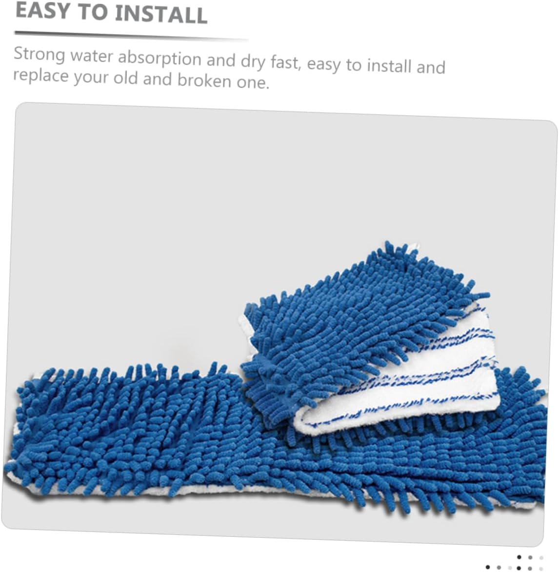 Minkissy 2pcs Chenille Mop Pad Refill for Hardwood Floors