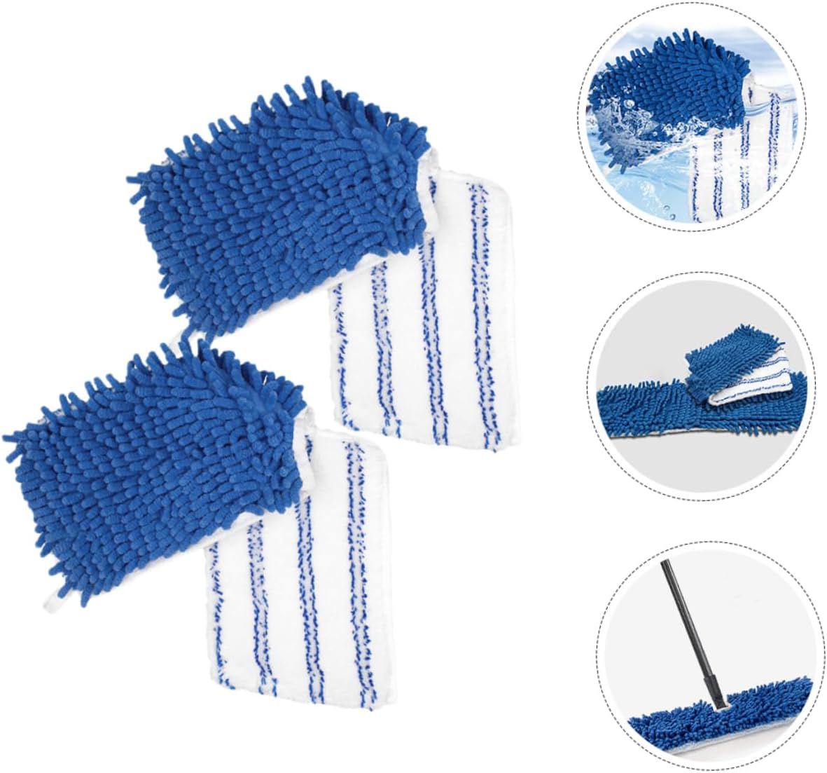CALLARON 2pcs Chenille Mop Replacement Pads Reusable