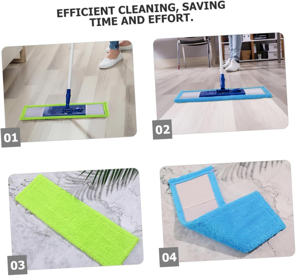 CALLARON 2pcs Thick Coral Fleece Mop Pads Replacement