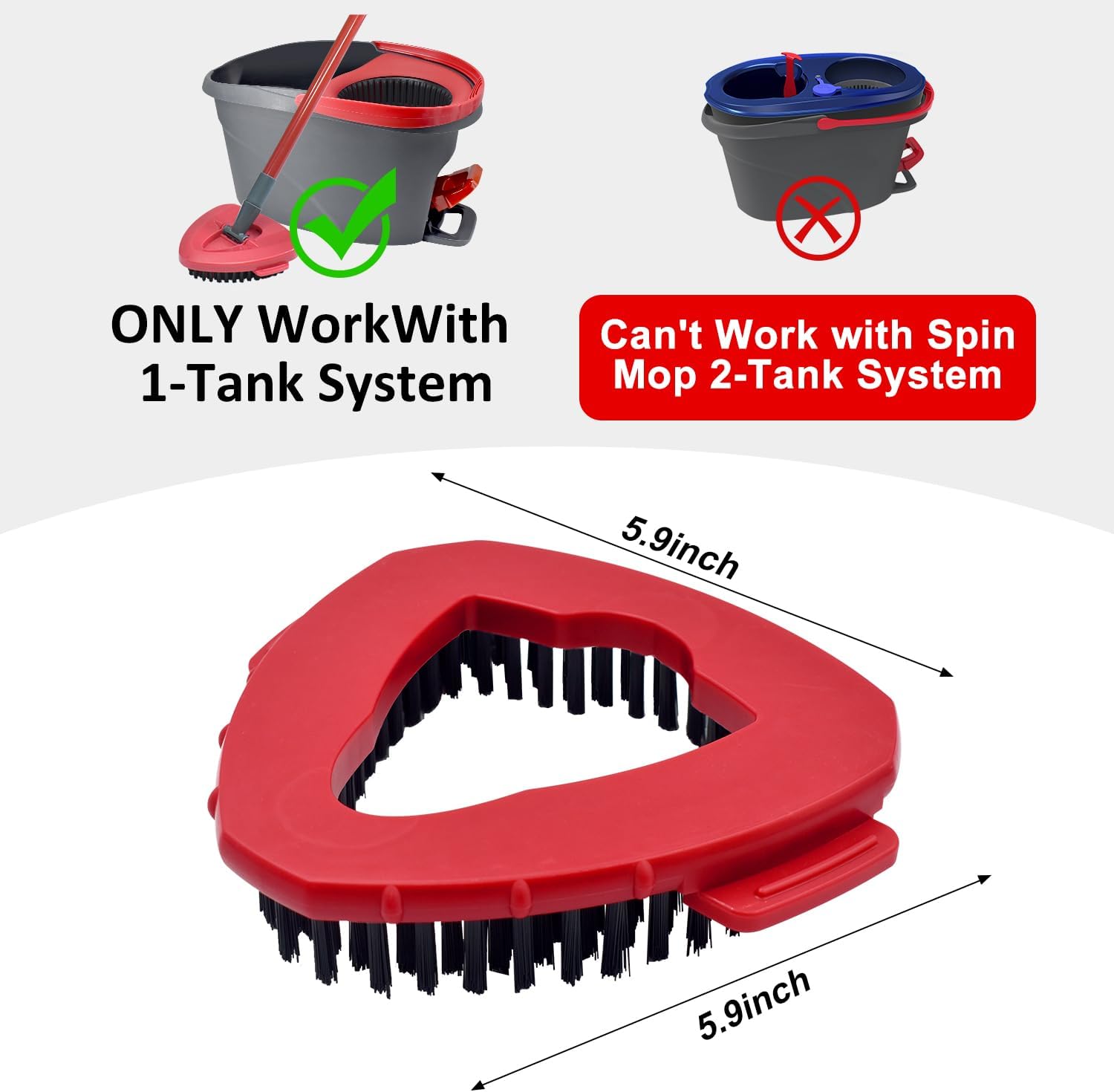 Ocedar Scrub Mop Brush Replacement Head for 1-Tank System