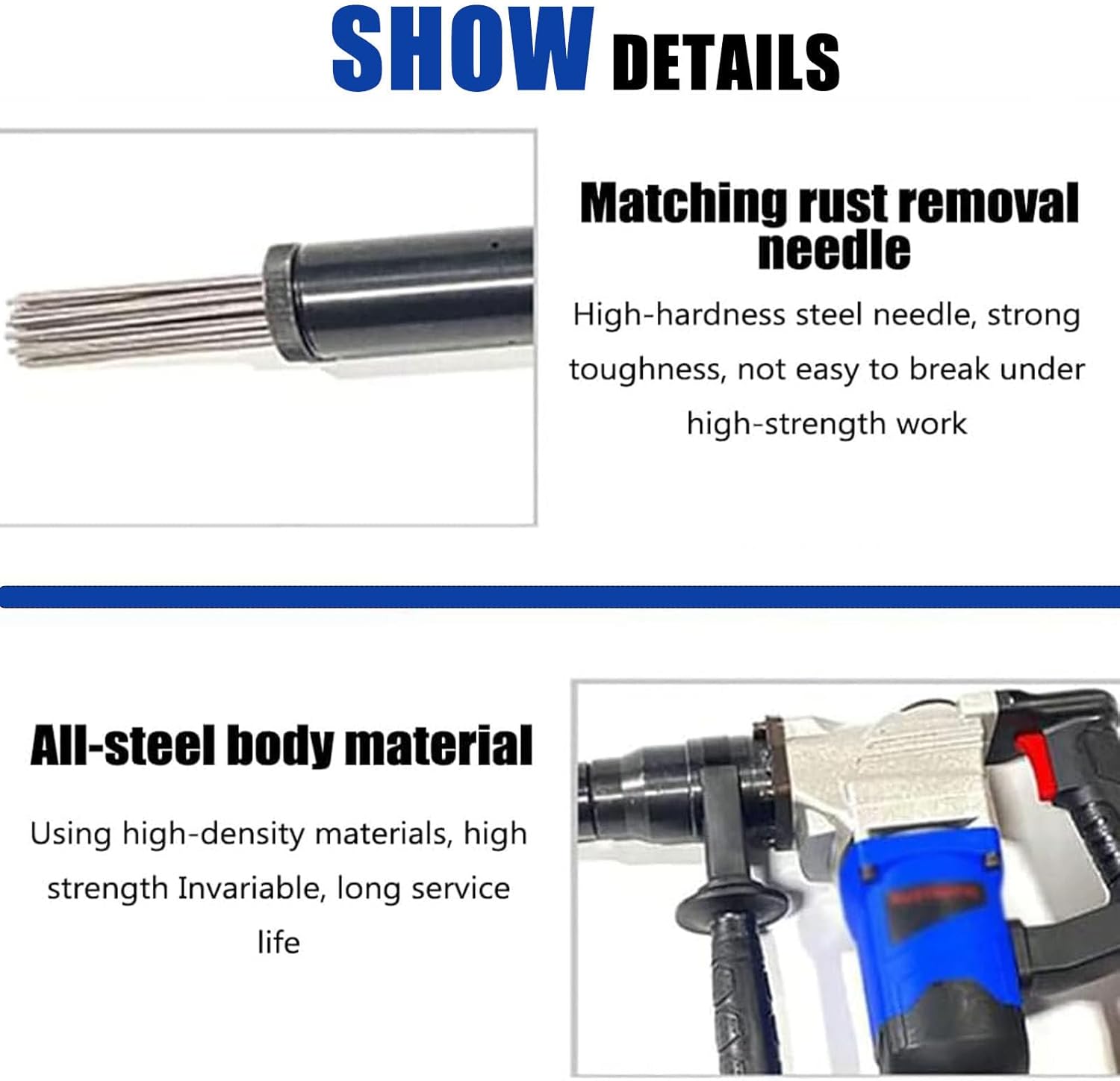High Power 1100W Pistol Grip Needle Scaler 220V 1