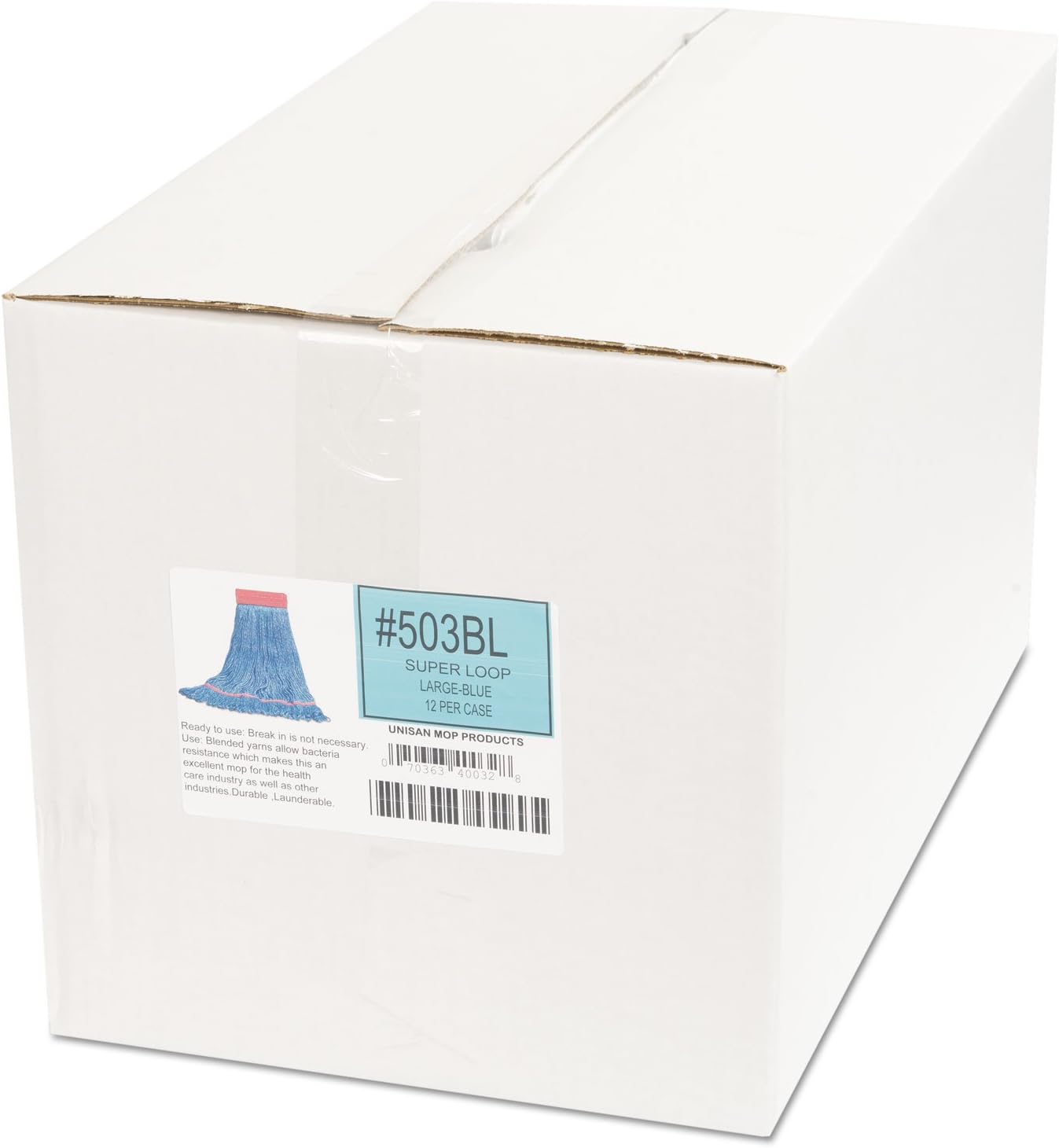 Boardwalk BWK503BLCT 5 in Super Loop Wet Mop Head - Large Blue 12Carton