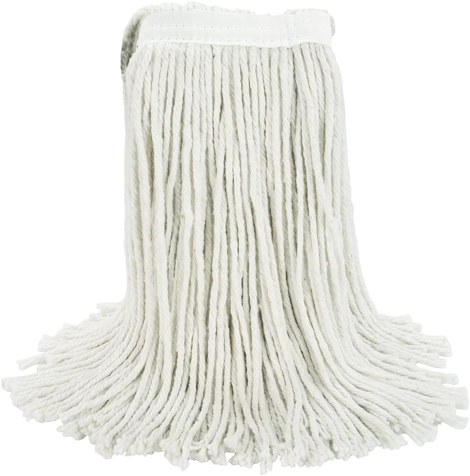 Boardwalk BWK2016CEA 16 Cut-End Cotton Wet Mop Head - White 1