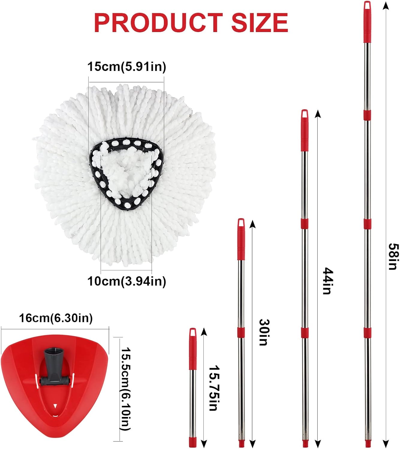 BeiLan Spin Mop Replacement Head Set