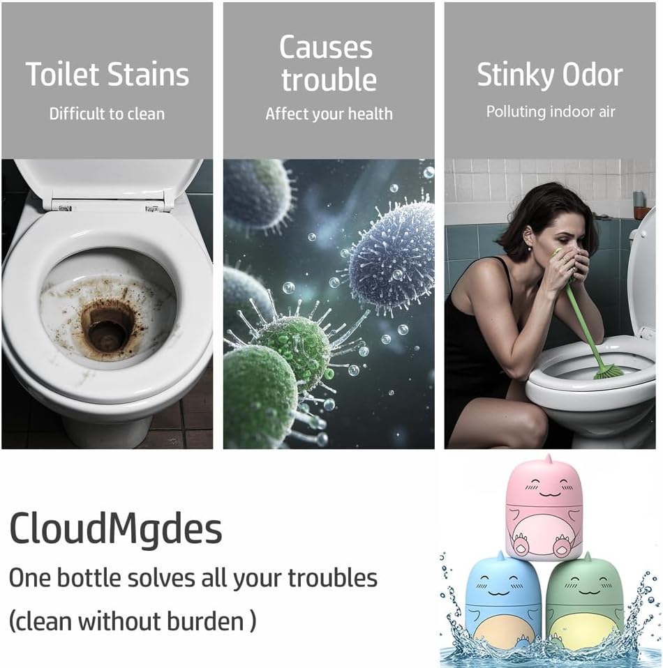 CloudMades Cute Dinosaur Toilet Cleaner Bottle with 3 Scents