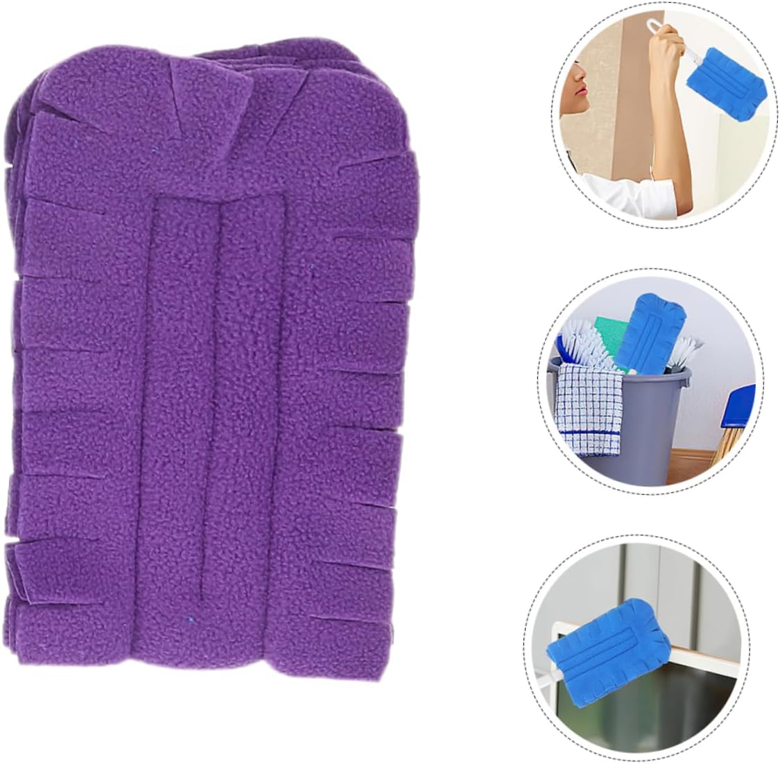 6pcs Yellow Duster Refills Washable Reusable Electrostatic Cleaning Pads