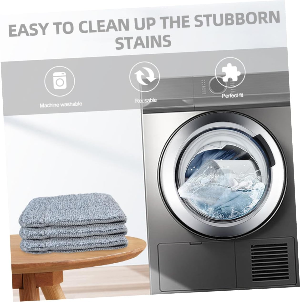 3pcs Microfiber Mop Pads Replacement Durable Floor Cleaner