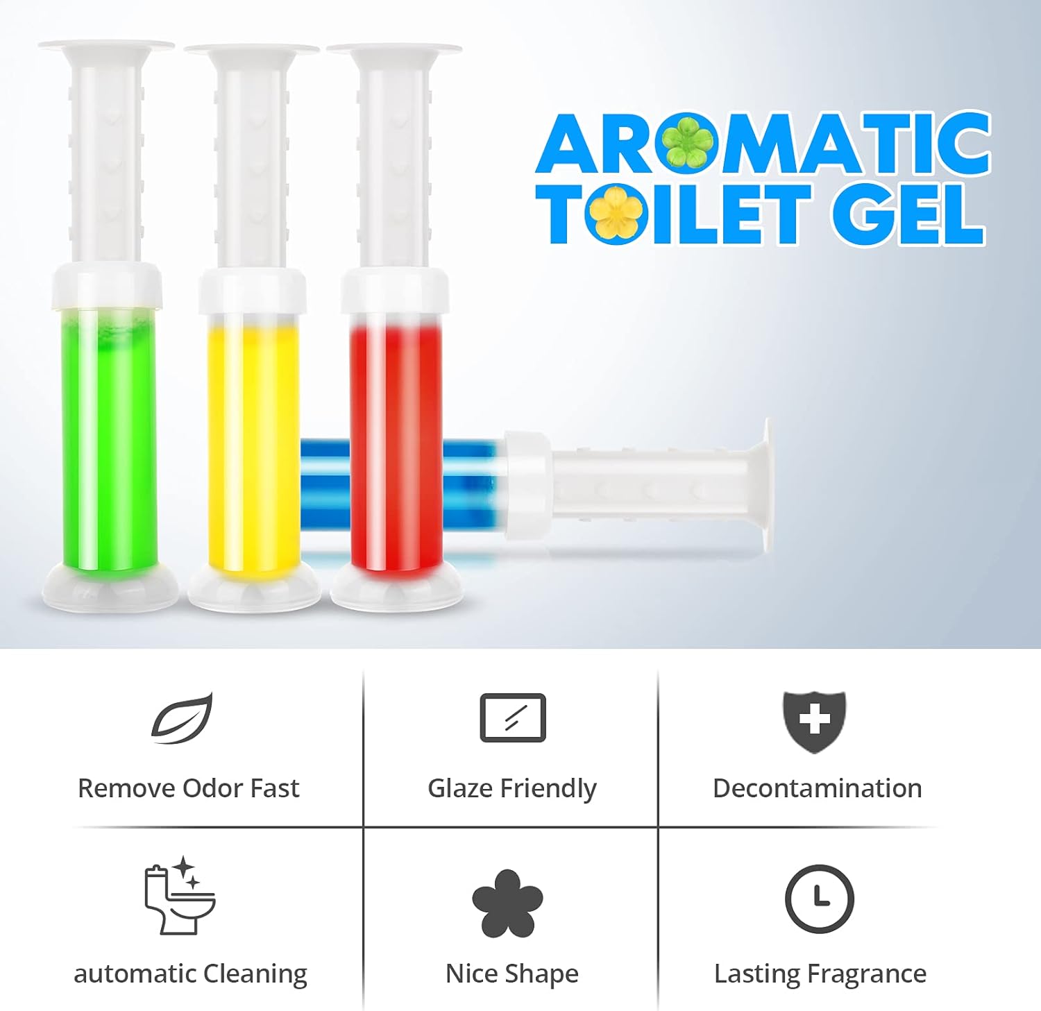 SINOKF Toilet Gel Stamp 4Pcs 36 Count Flower Fragrance Deodorizer
