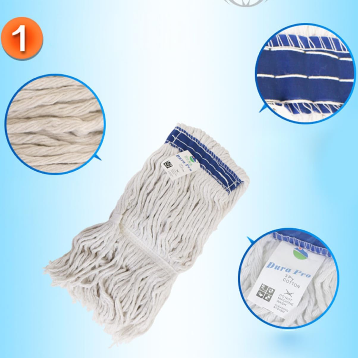 FRCOLOR Cotton Mop Cloth Replacement Head - Highly Absorbent
