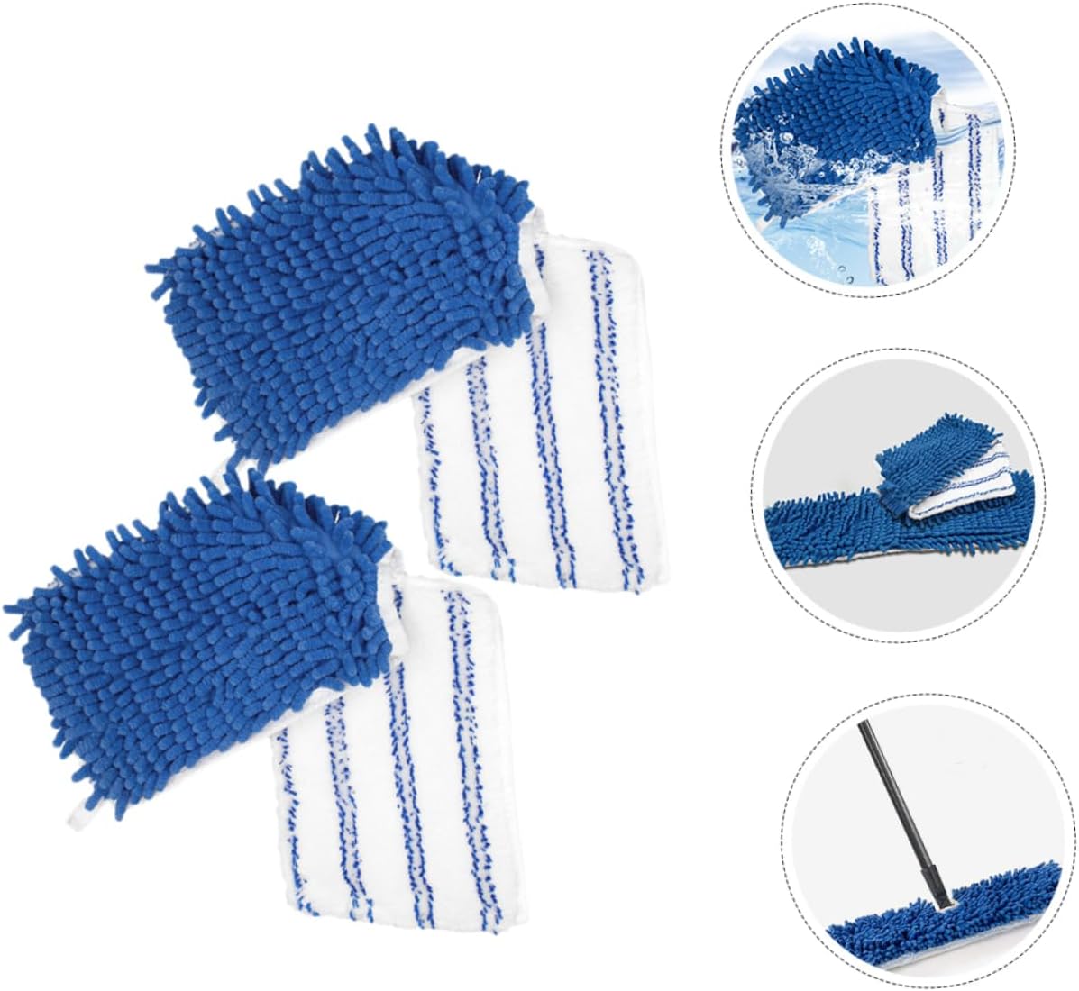 Minkissy 2pcs Chenille Mop Pad Refill for Hardwood Floors