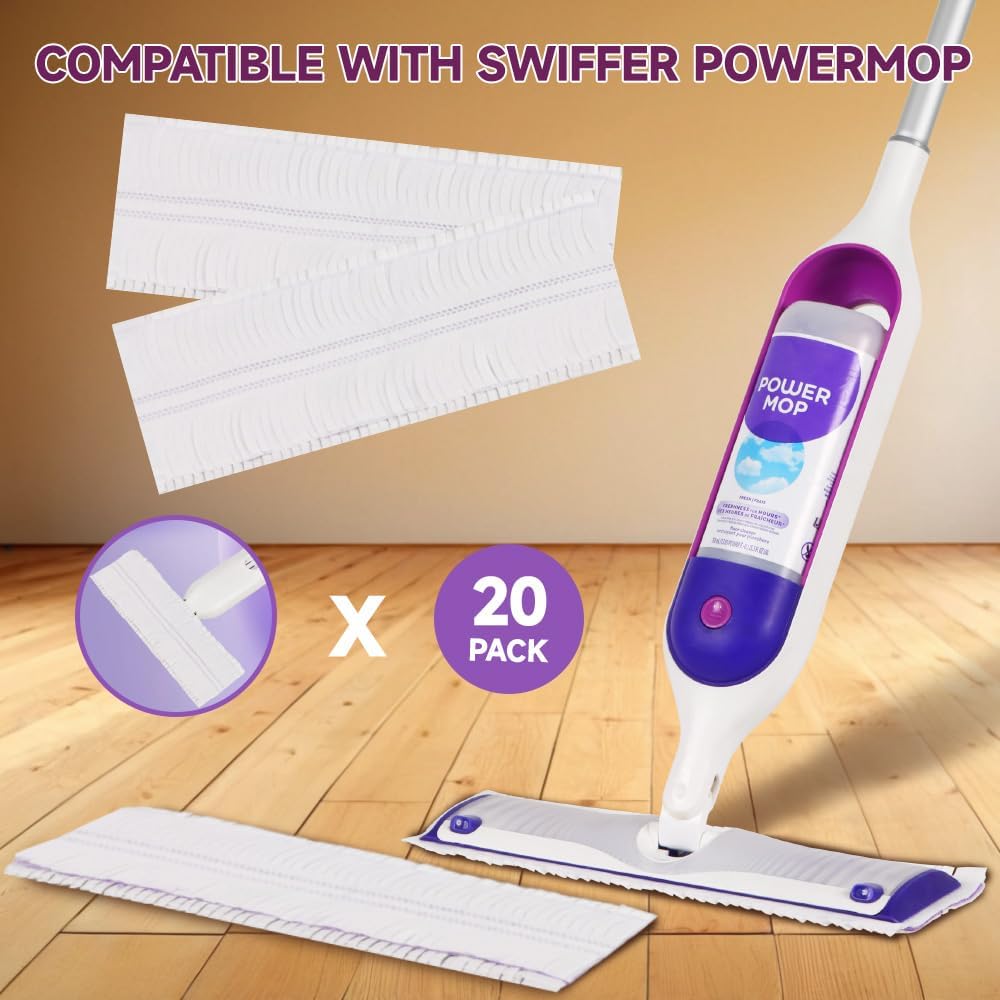 20 Pack Disposable Power Mop Pads for Swiffer Multi-Surface Replacement