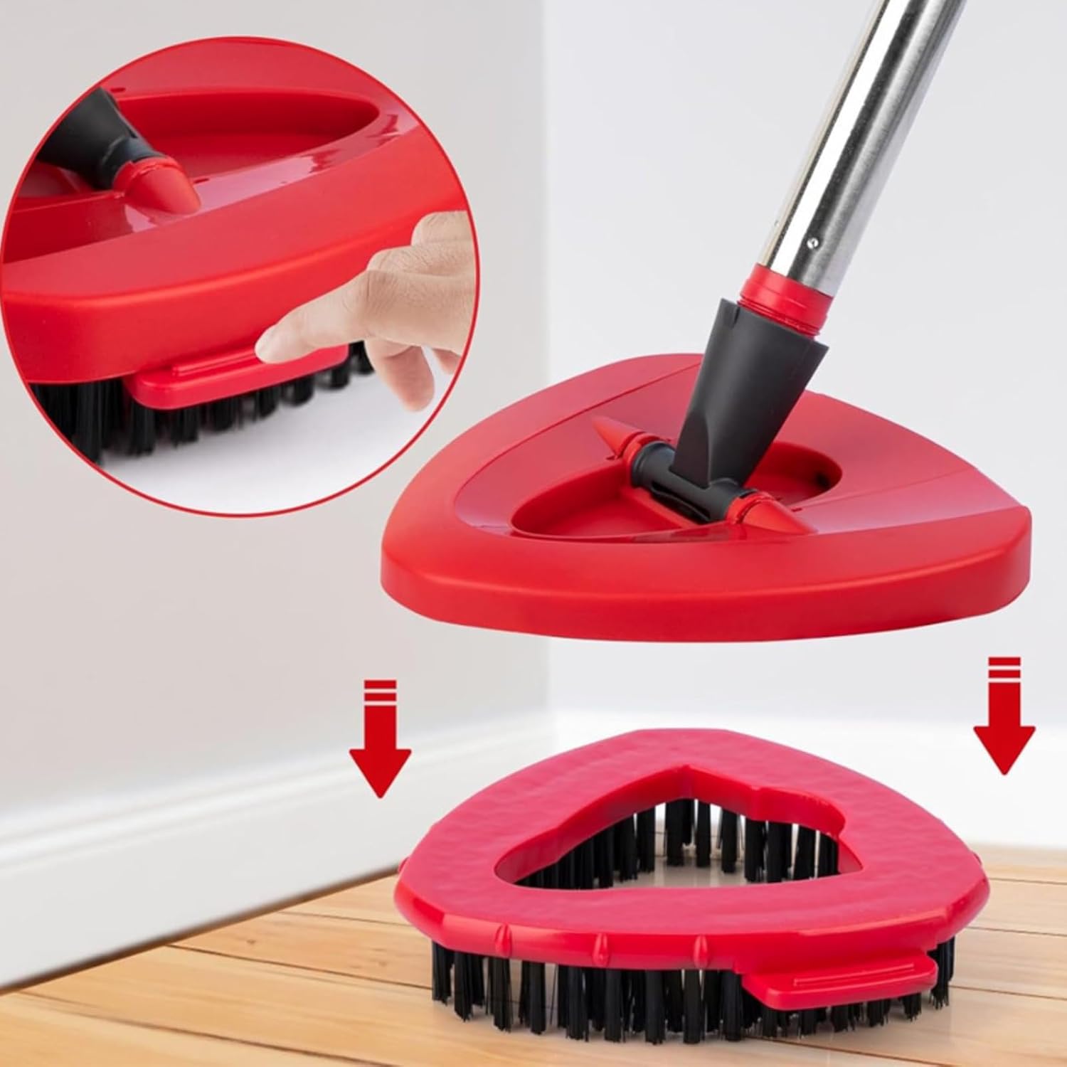 Tustao Spin Mop Replacement Head Base Scrub Brush for 2 Tank System