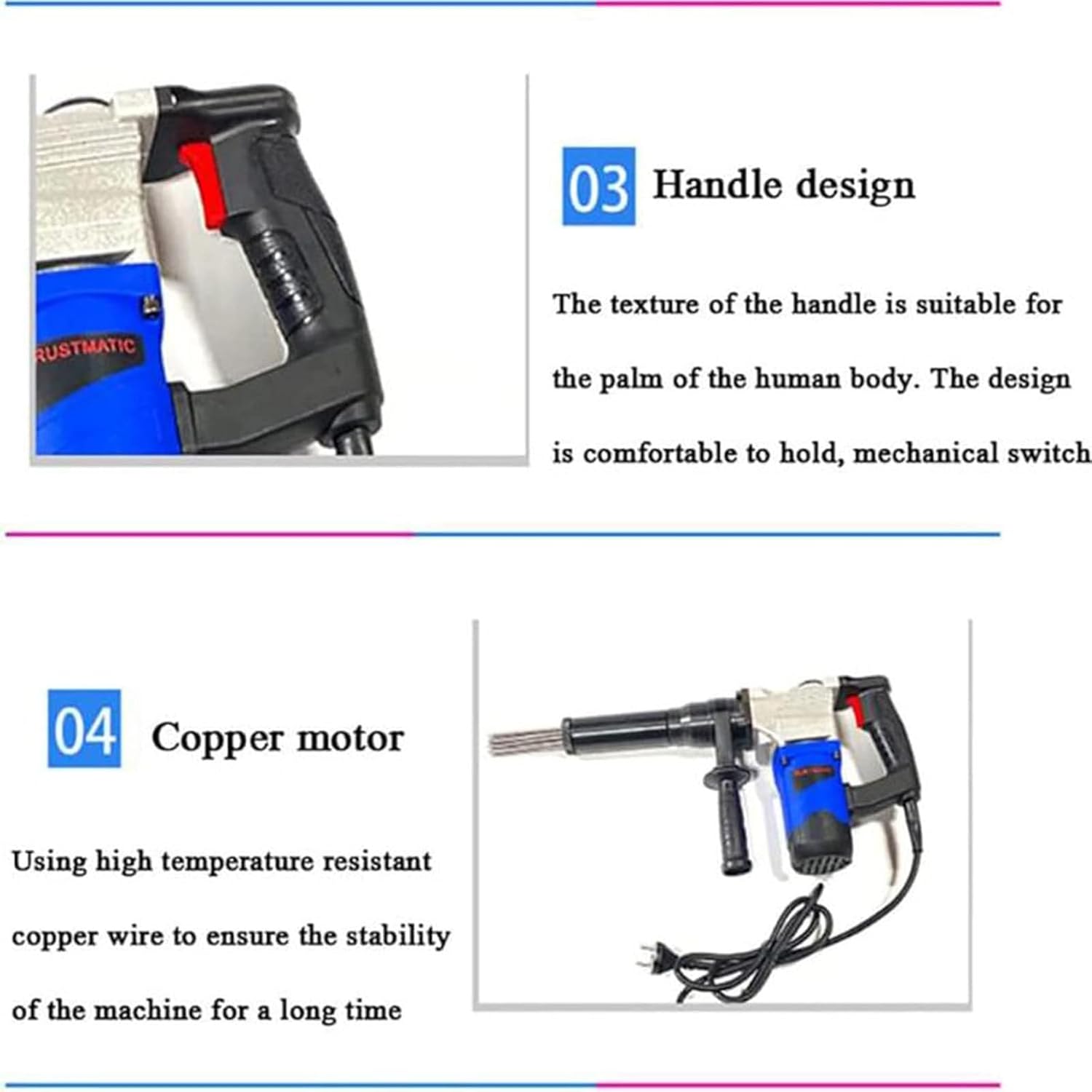 Beachtiful Electric Needle Scaler 1100W 4500bpm for Rust and Paint Removal