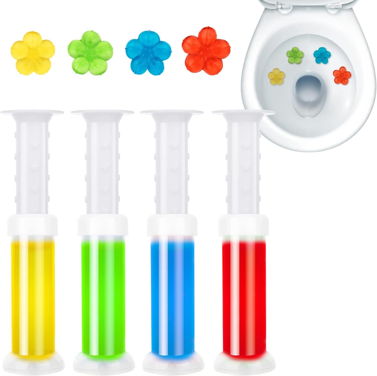 SINOKF Toilet Gel Stamp 4Pcs 36 Count Flower Fragrance Deodorizer