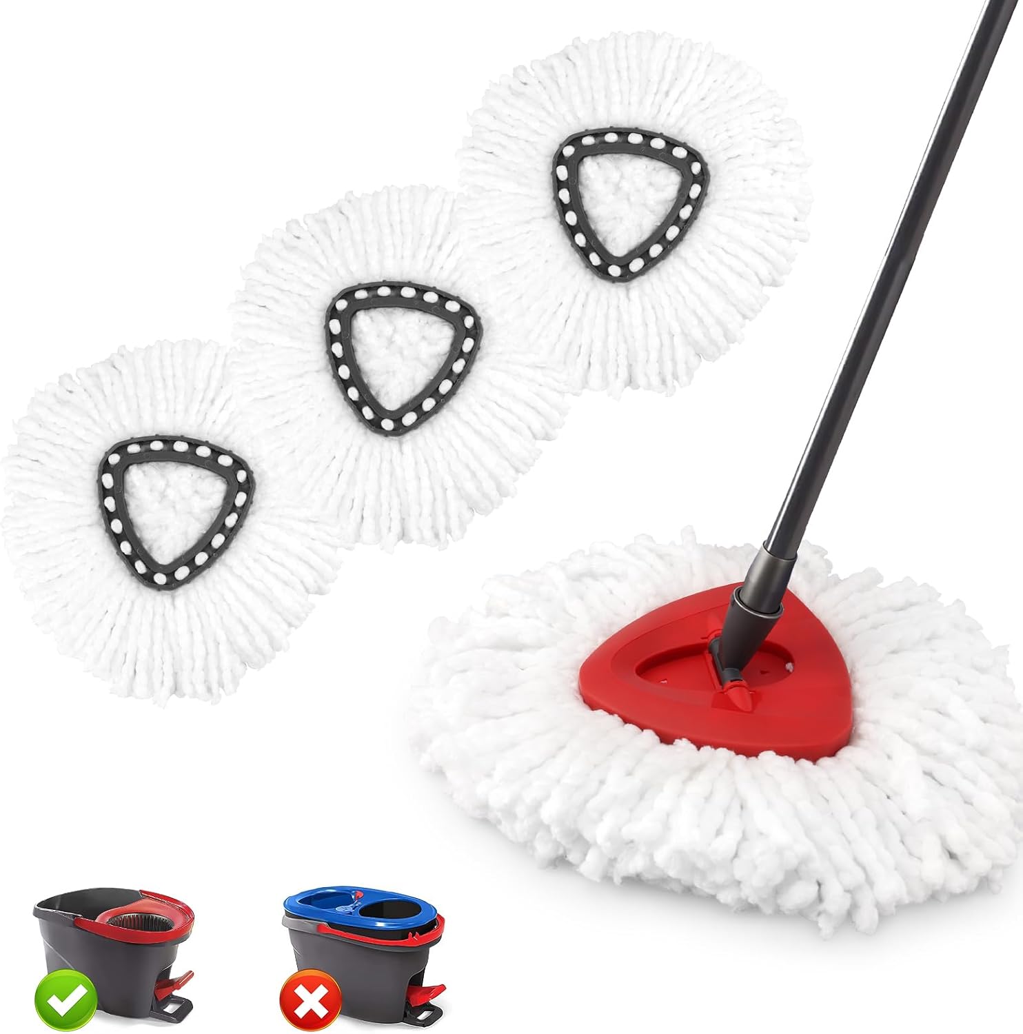 NICEMOVIC 3 Pack Mop Head Replacement for Oceda