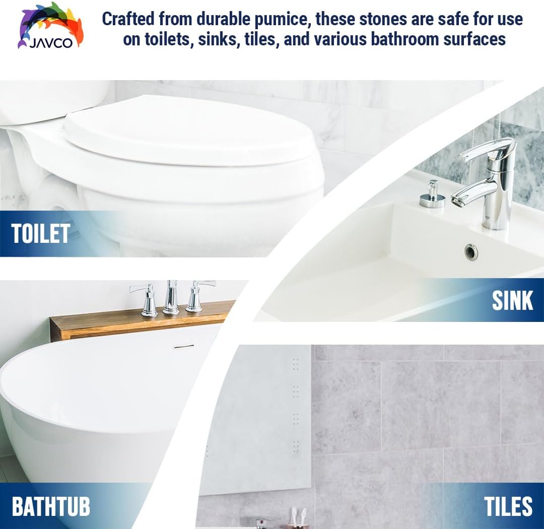2 Pack Pumice Stone with Handle for Toilet Cleaning