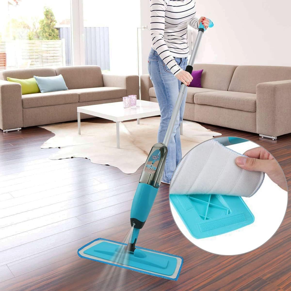10 Pack 18 Microfiber Spray Mop Replacement Heads - Blue