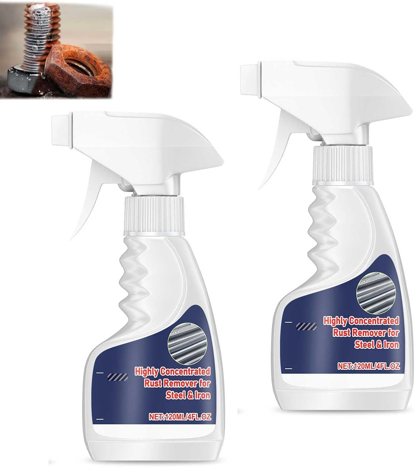 Heavy-Duty Metal Rust Remover 120ml 2pcs