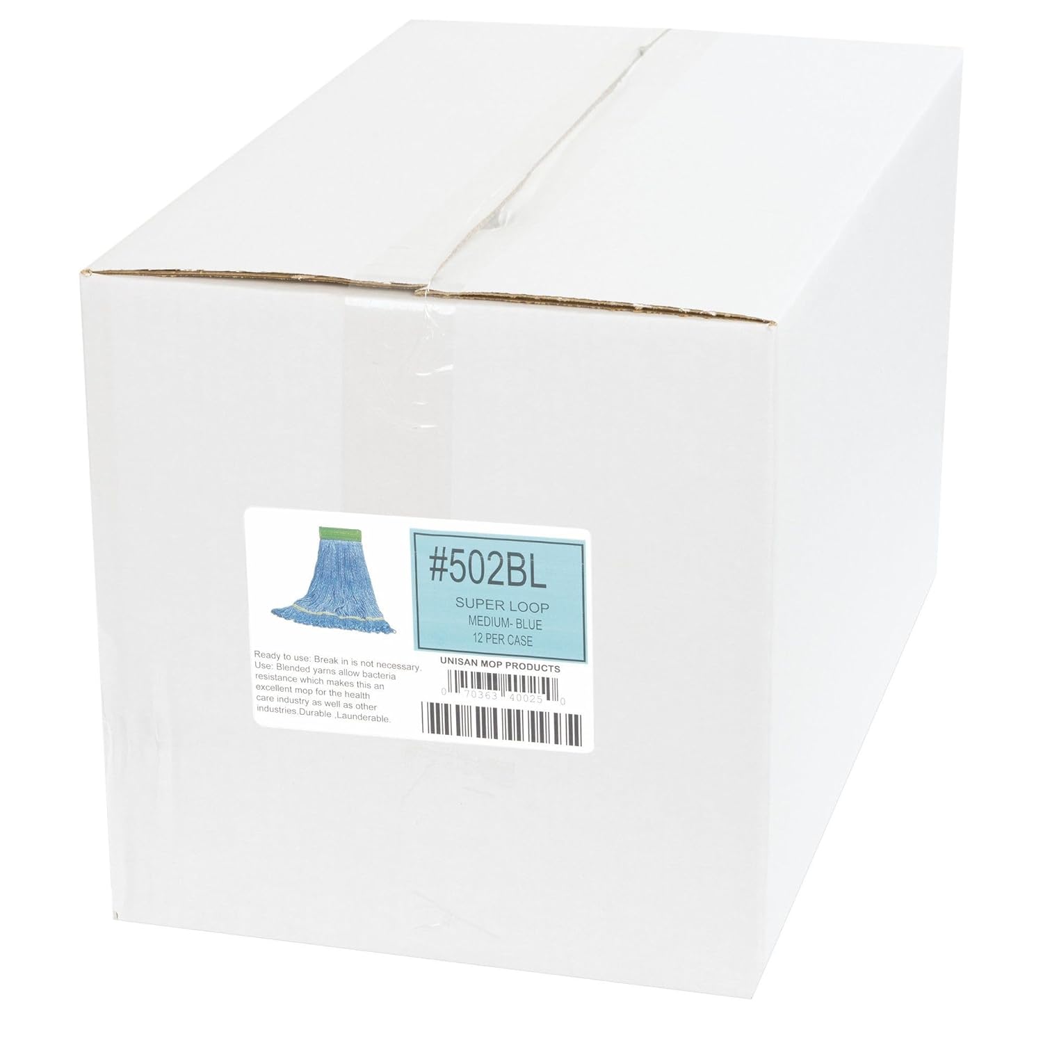 Boardwalk Super Loop Wet Mop Head Medium Blue 12Carton