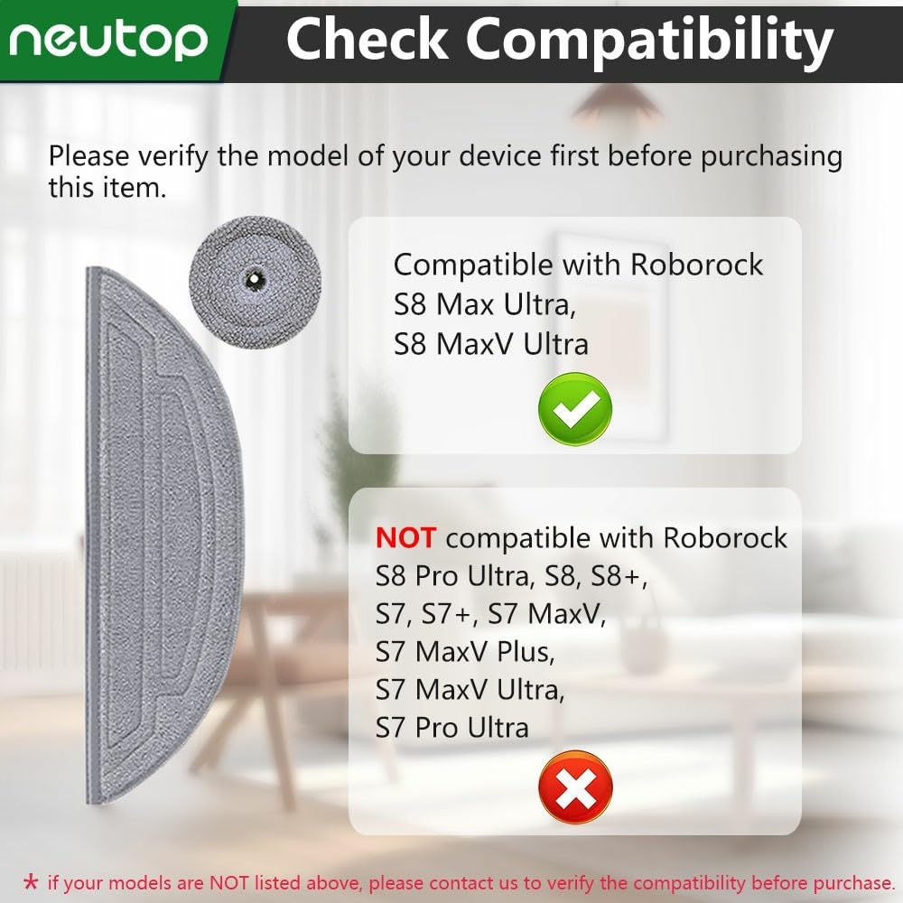 Neutop Pad Refill for Roborock S8 MaxV Ultra