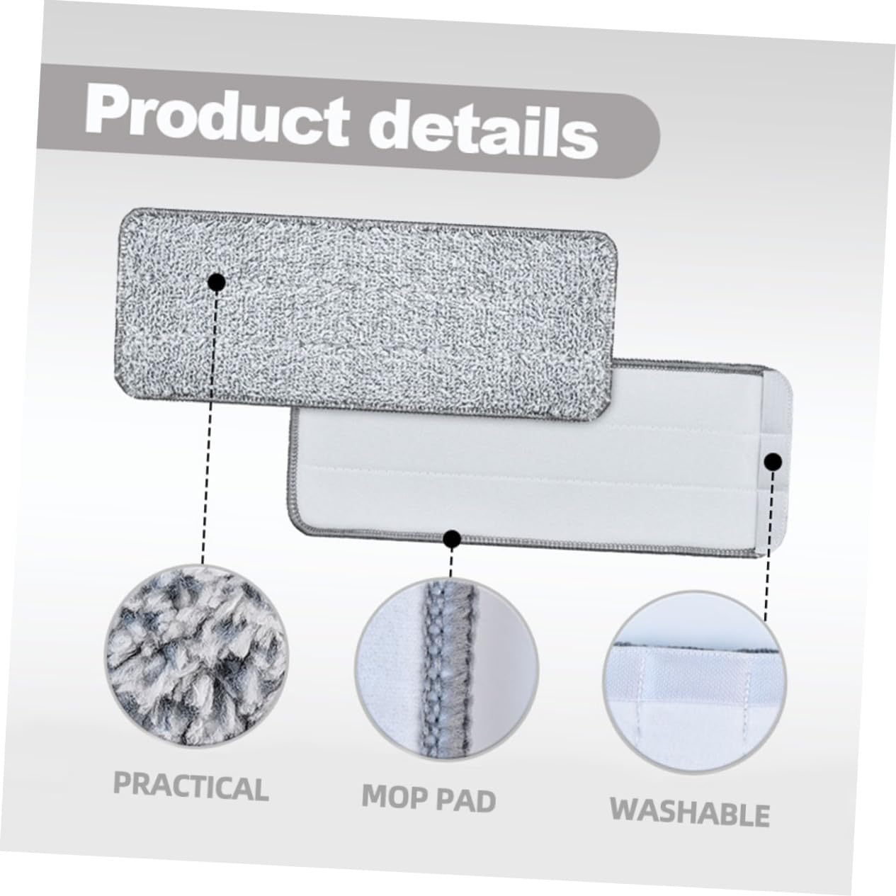 3PCS Microfiber Mop Pads Reusable Cleaning Replacement