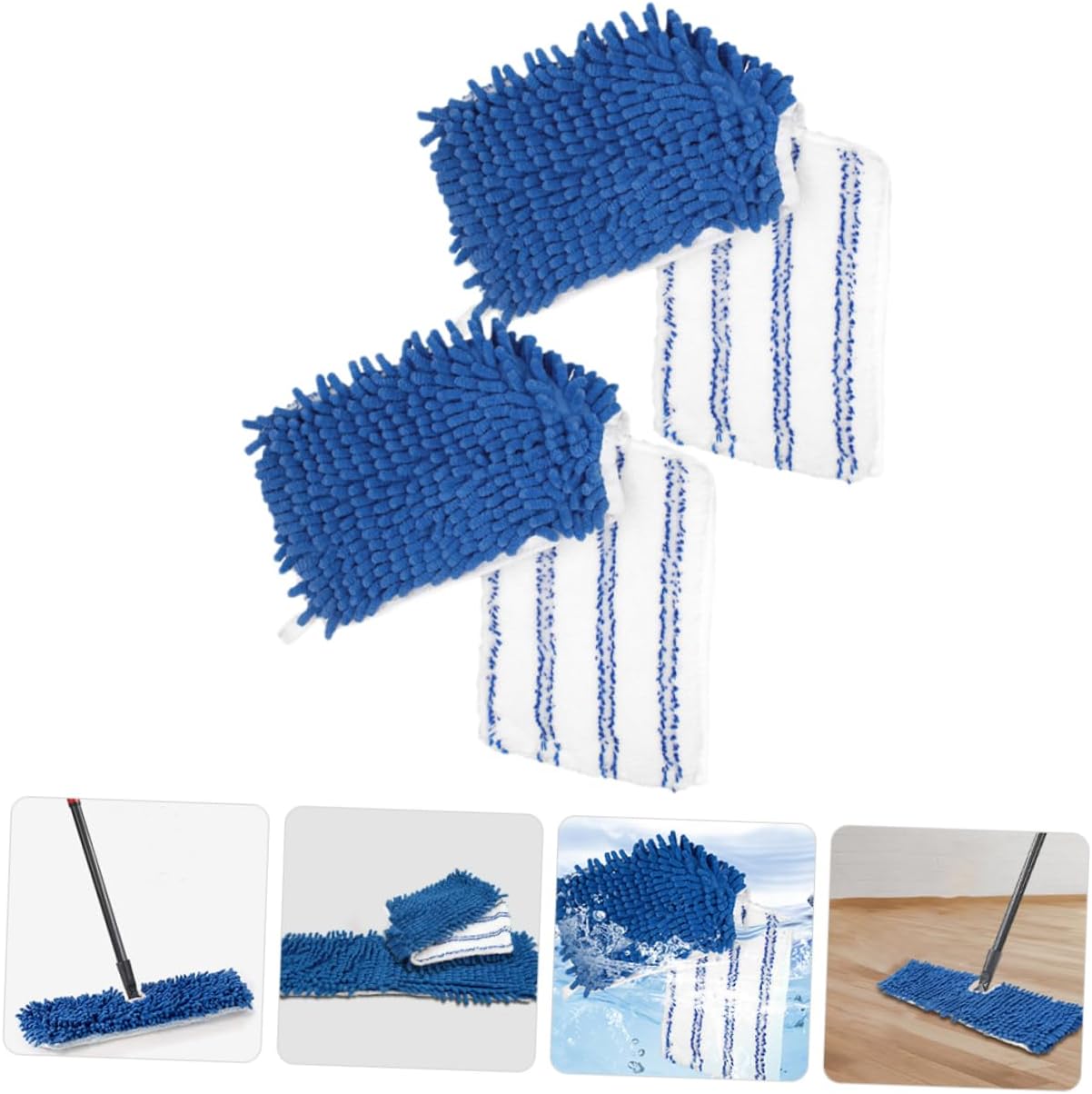 2Pcs Chenille Mop Replacement Pads Reusable
