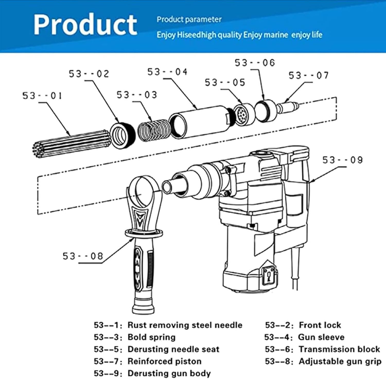 1400W High Power Electric Needle Scaler for Rust and Paint Removal