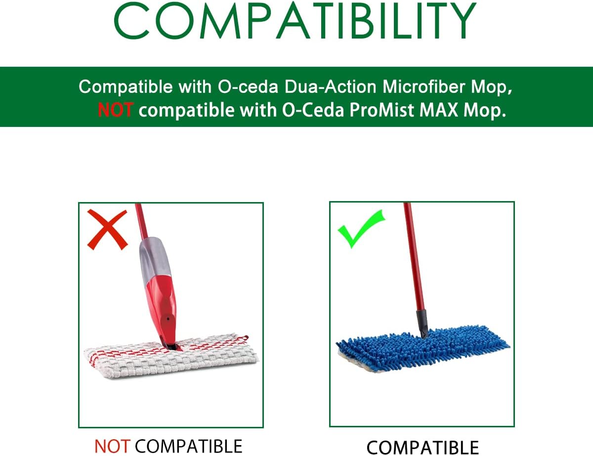 Diteje 4 Pack Washable Mop Pad Refills for O-ceda Dua-Action