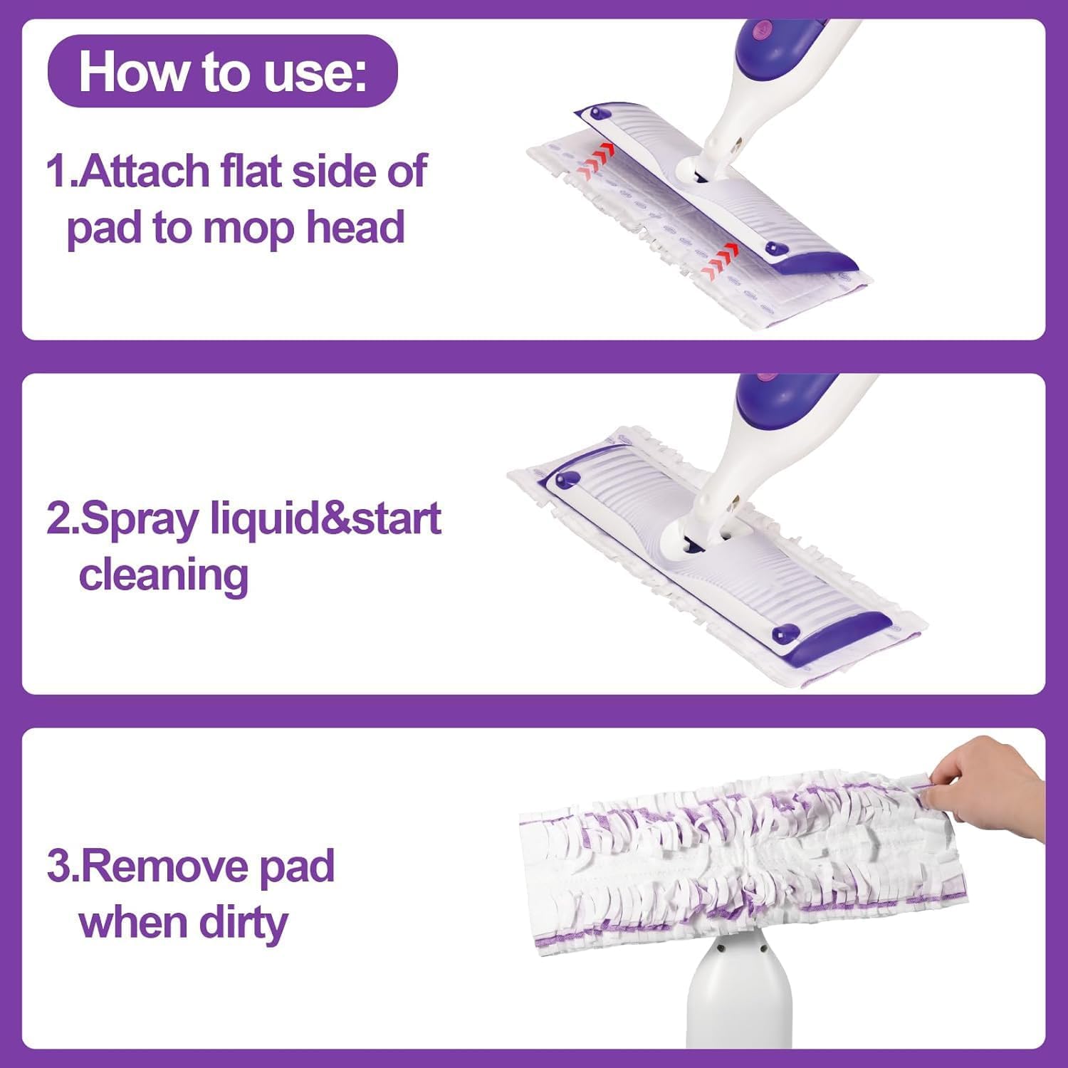 PROXO Replacement Mop Pad Refills - Heavy Duty Wet Mopping Cloths
