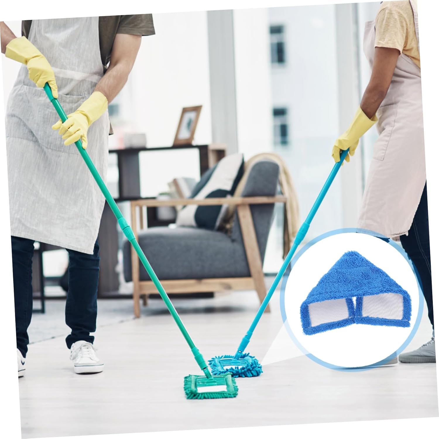 Microfiber Dust Mop Replacement Head for Hardwood Tile Cleaning