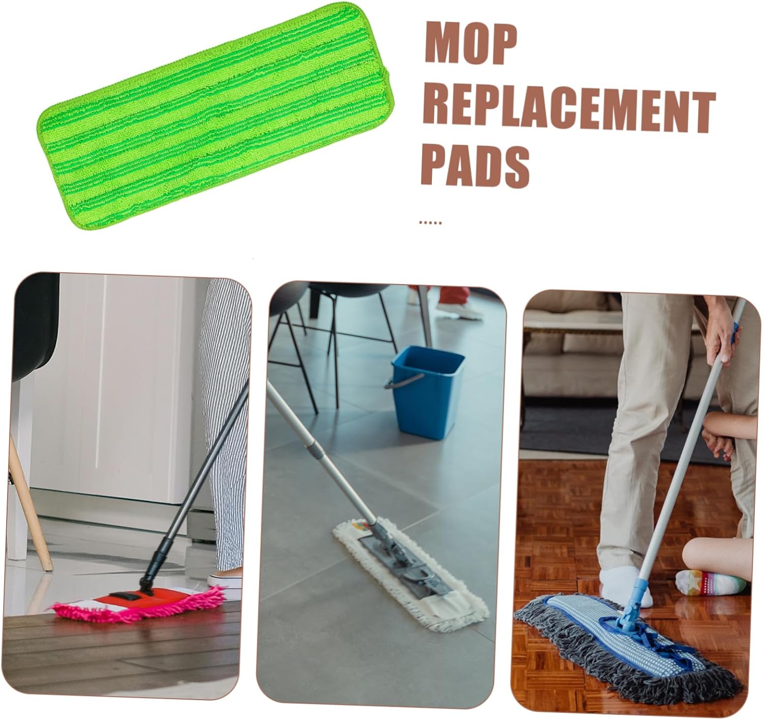 Minkissy 3pcs Microfiber Mop Pad Refills