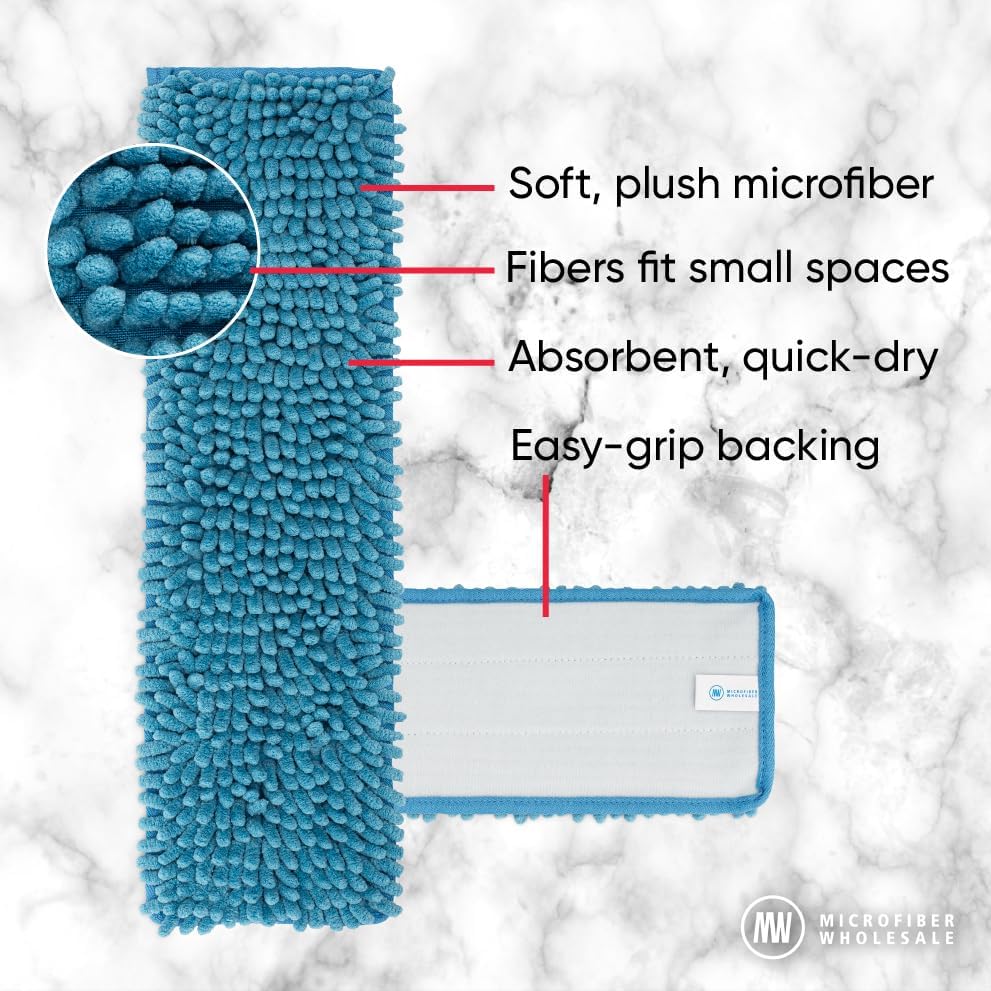 18 Microfiber Mop Pads - 2 Pack Reusable Replacement Heads