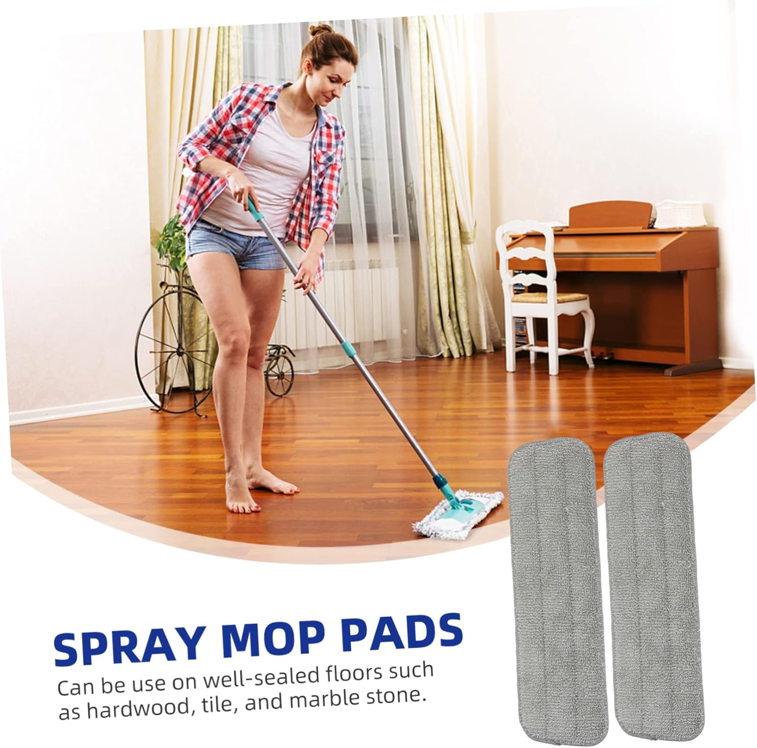 Ipetboom 5pcs Microfiber Mop Pads Reusable Floor Cleaning Heads 1