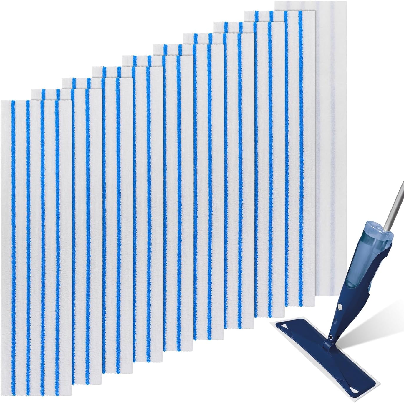 10 Pack Microfiber Mop Pads for 16-18 Hook Loop Mops