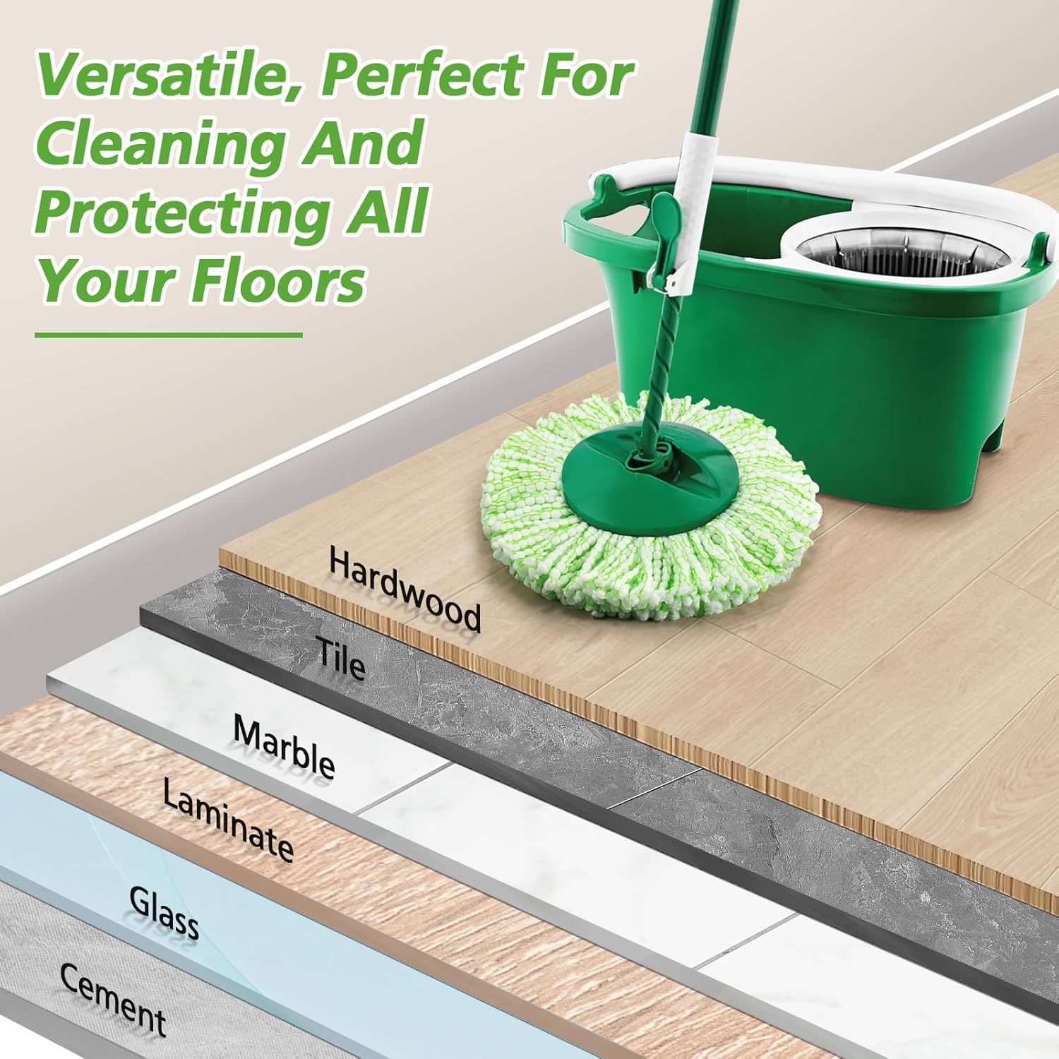 Zeekech 6 Pack Mop Head Refills for Libman Tornado Spin Mop