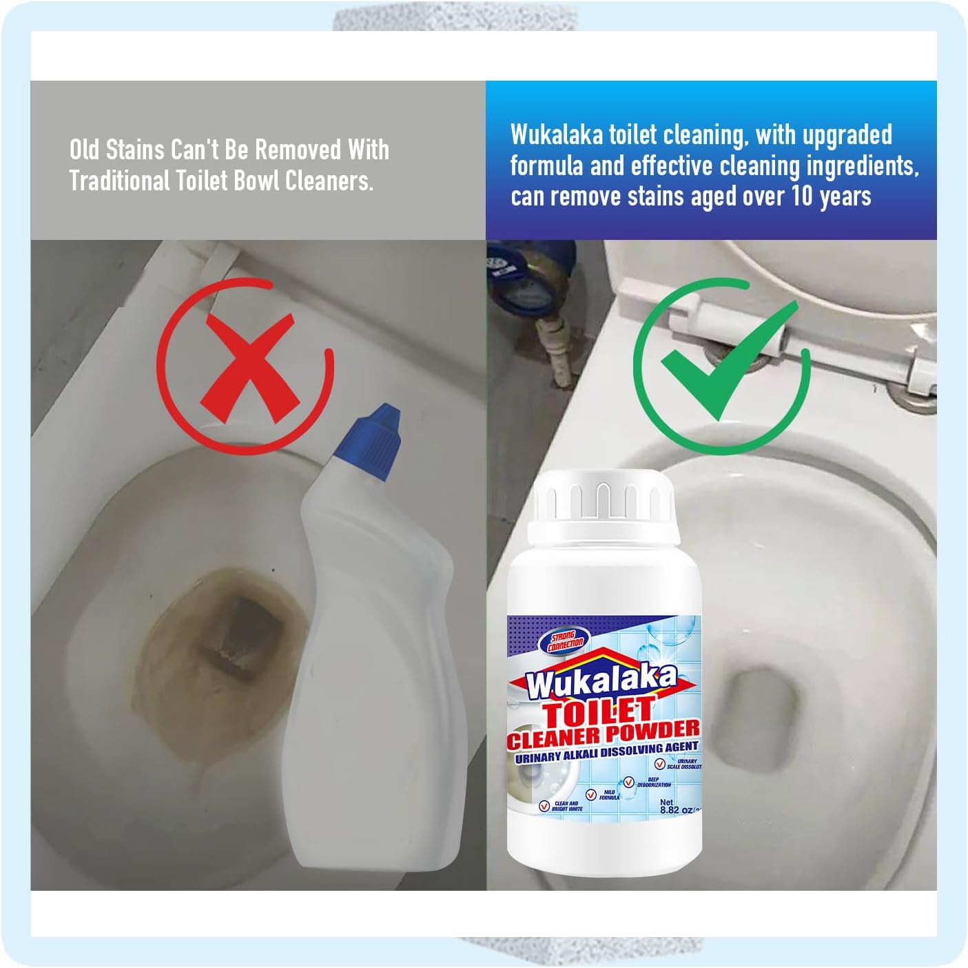 WUKALAKA Pumice Sticks Toilet Cleaner with 250ml Foam Solution