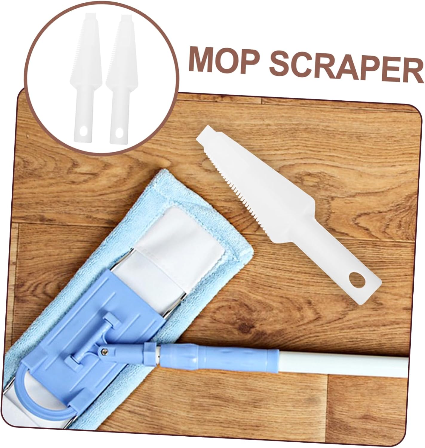 Ipetboom 2pcs Self-Wringing Mop Scrapers with Serrated Edges for Efficient Cleaning