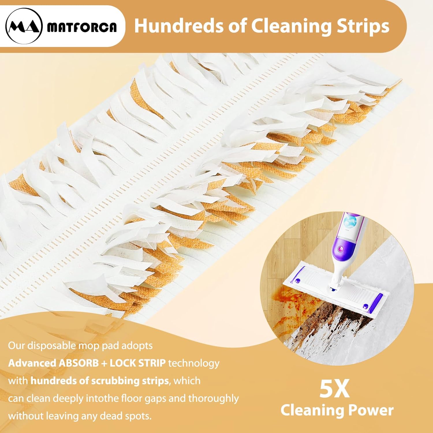 MATFORCA 10 Pack Power Mop Refills Multi-Surface Replacement Pads