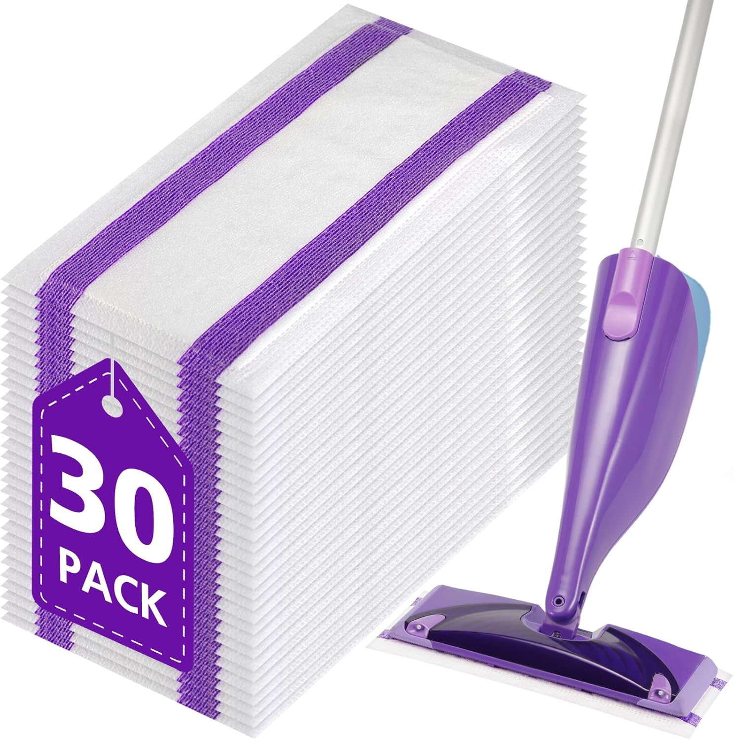 Zeekech 30 Count Spray Mop Pad Refill for Swiffer WetJet 1