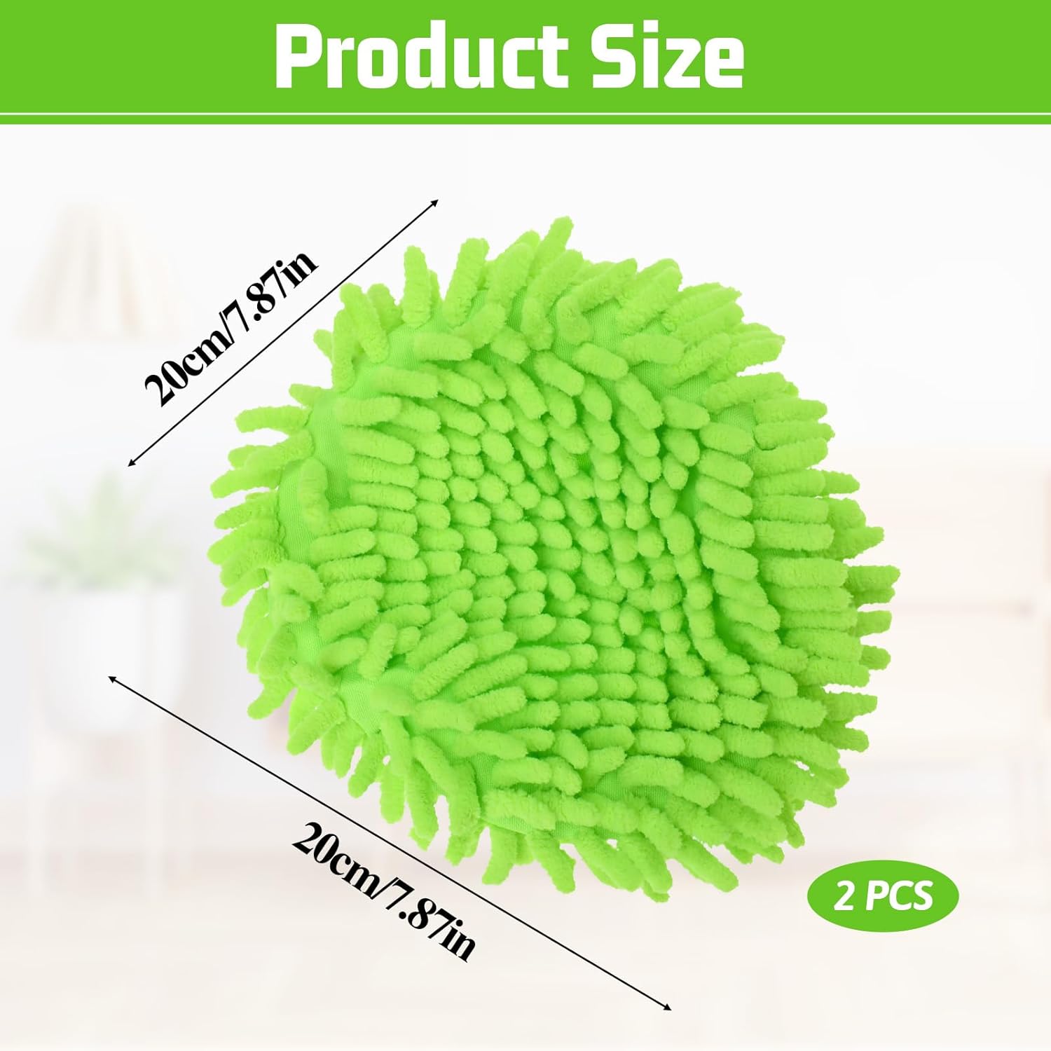 2 Pack Spin Mop Replacement Heads Green Machine Washable
