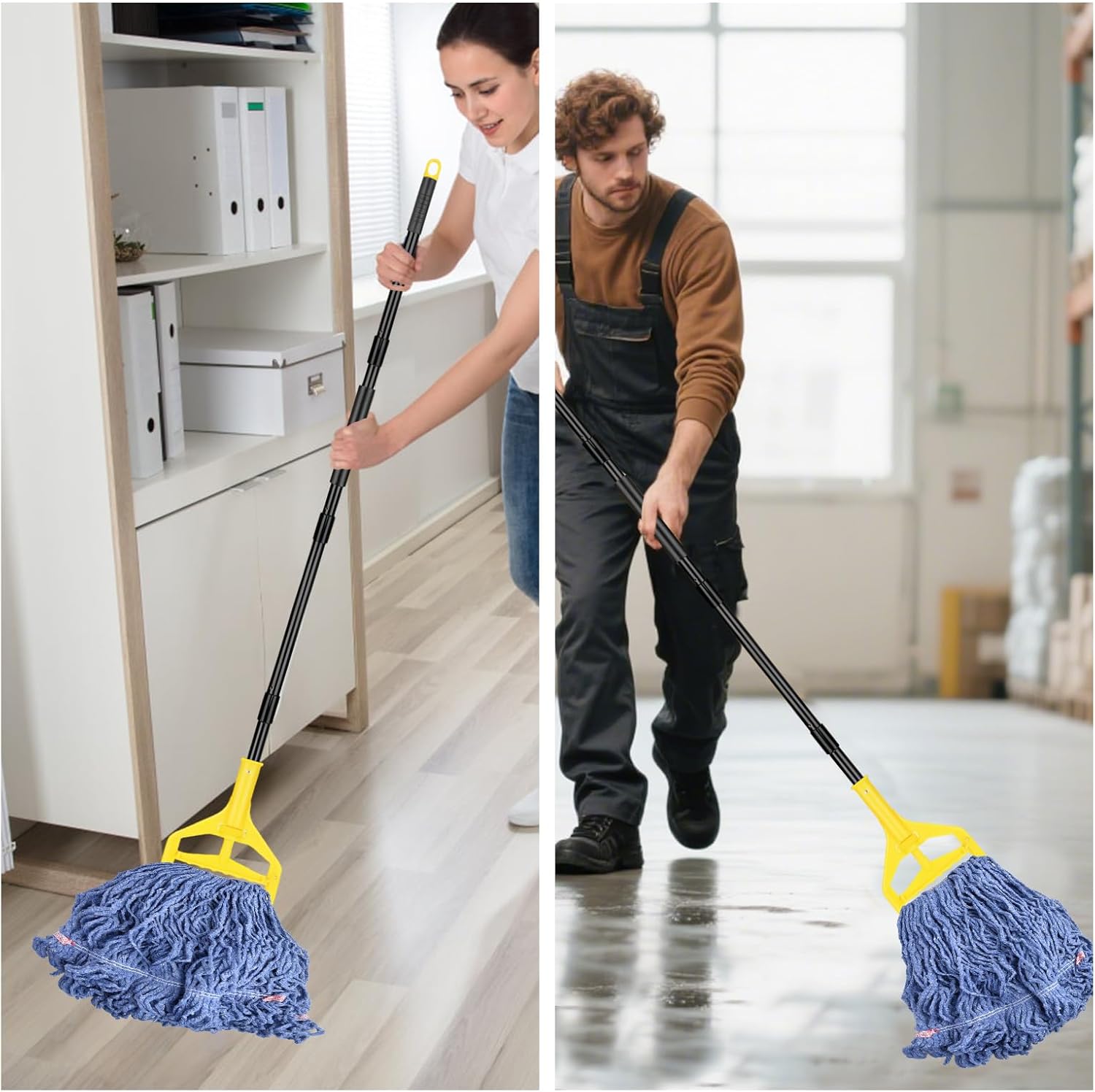 Loop-End Mop Head Replacement 6 Pack Blue Heavy Duty