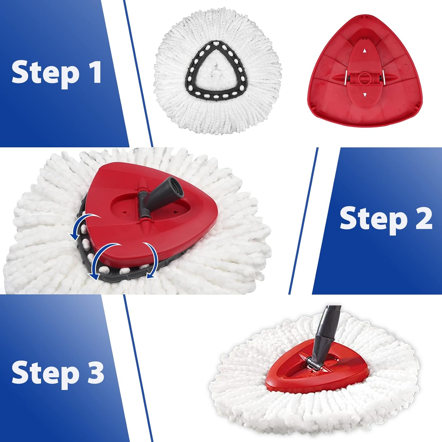 HiBaBy Spin Mop Head Replacement for OCedar Mop EasyWring 1-Tank System