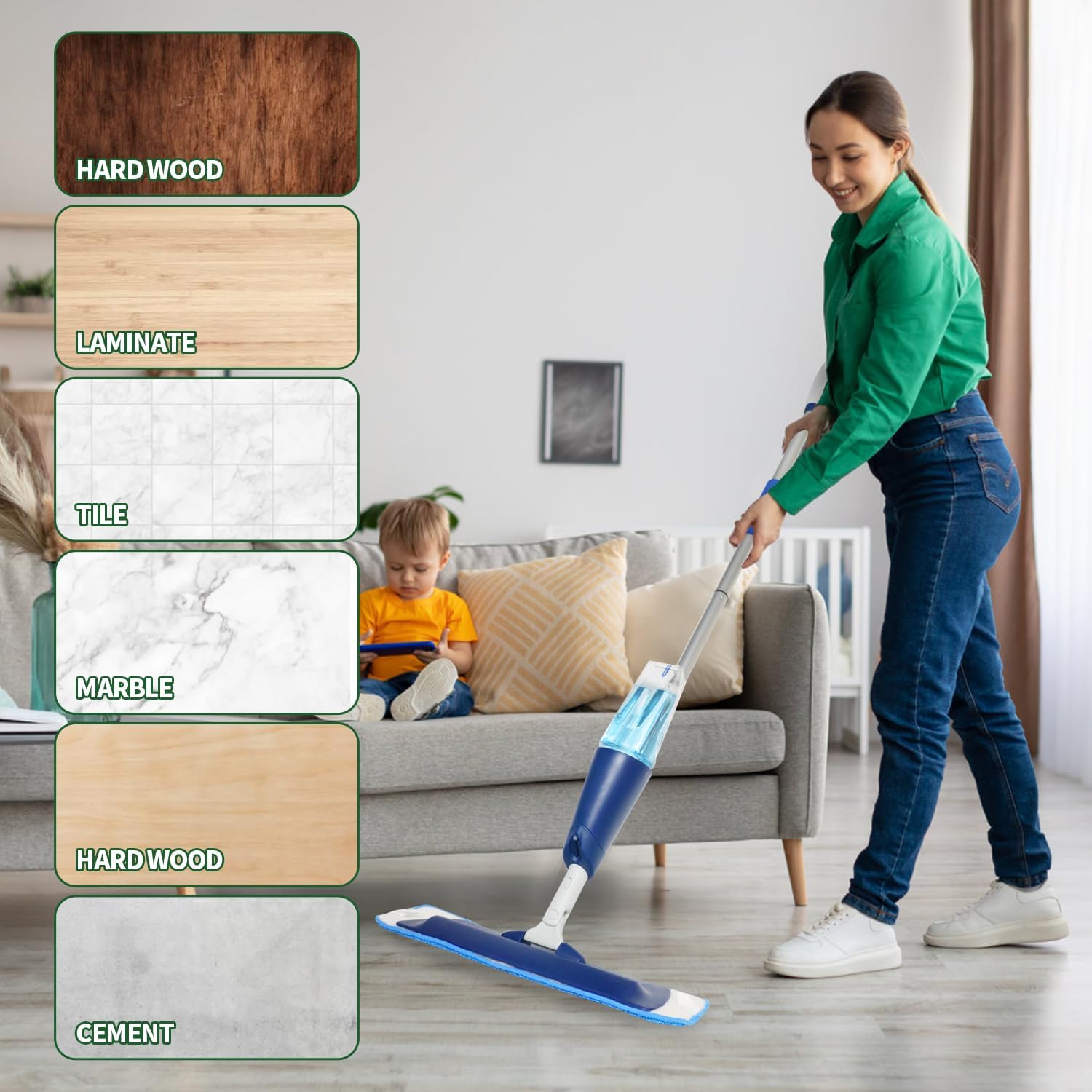 10 Pack Microfiber Mop Pads for Bona Mop 18 Inch Reusable Replacement