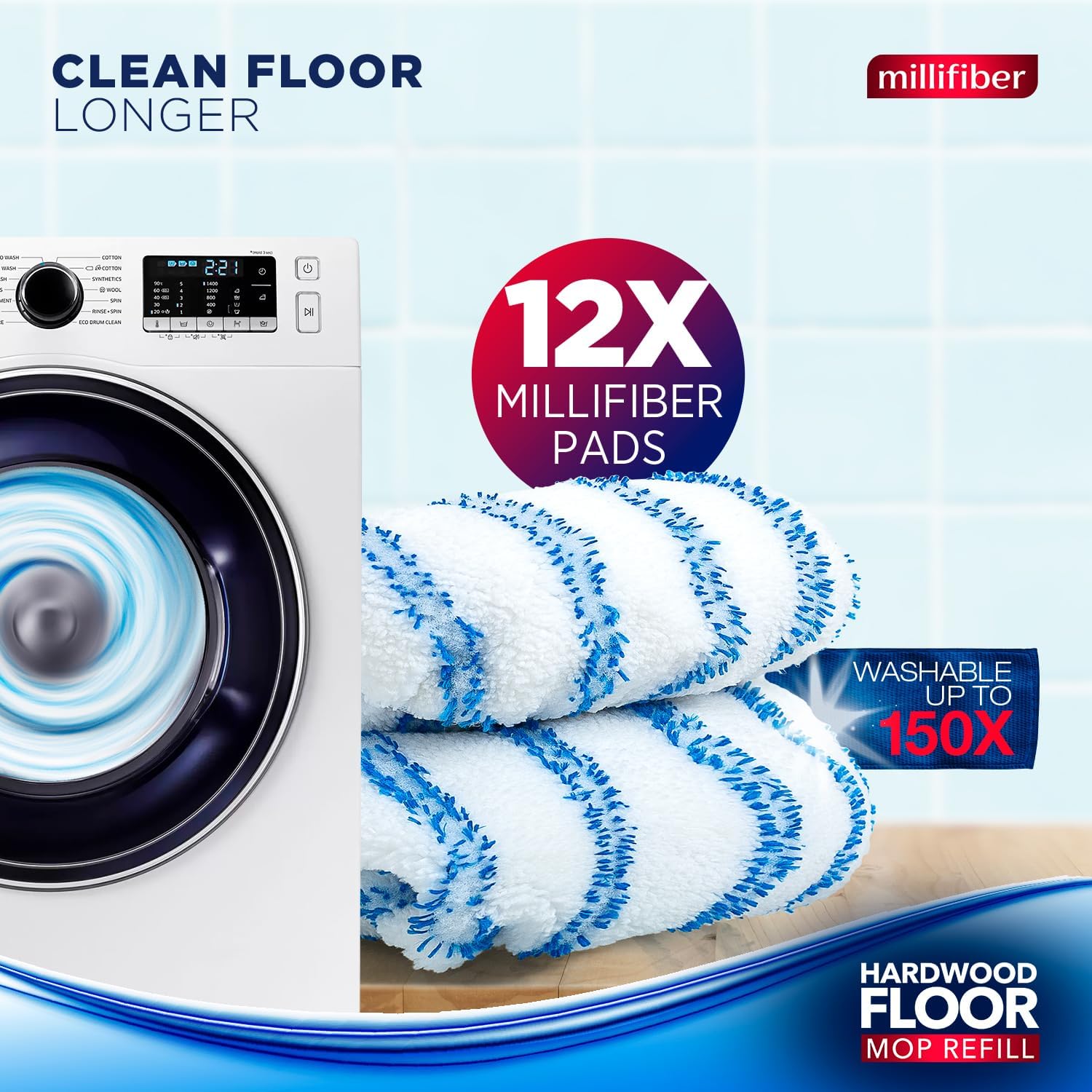 Microfiber Mop Refills 15x8 Inches 12-Pack