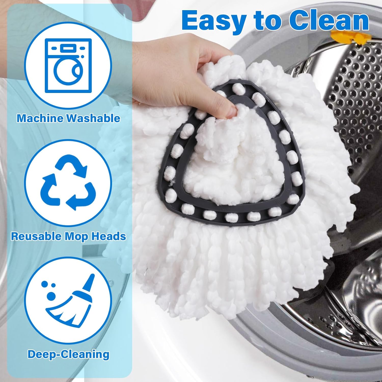 CDYJLDY 6-Pack Spin Mop Replacement Heads