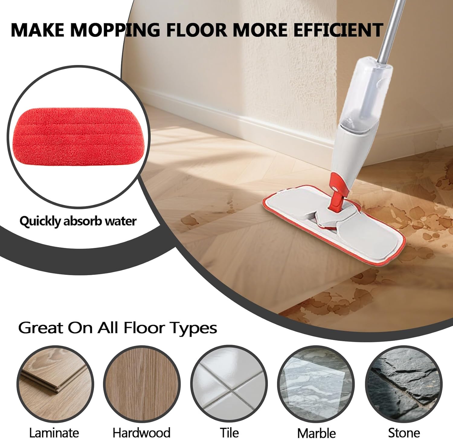 SunDiss 2 Pack Replacement Heads for OXO Good Grips Microfiber Spray Mop
