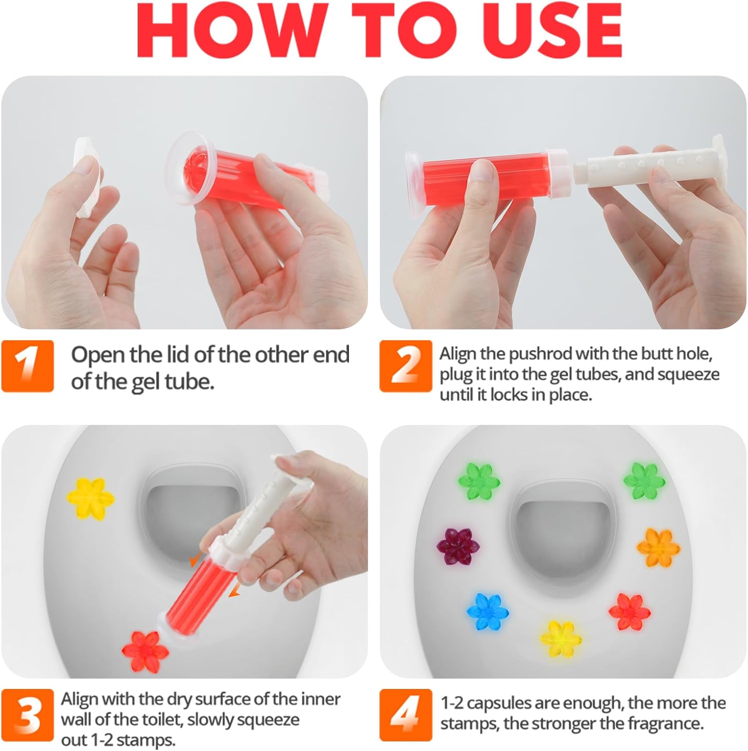 84 Flowers Toilet Gel Stamps with Scent