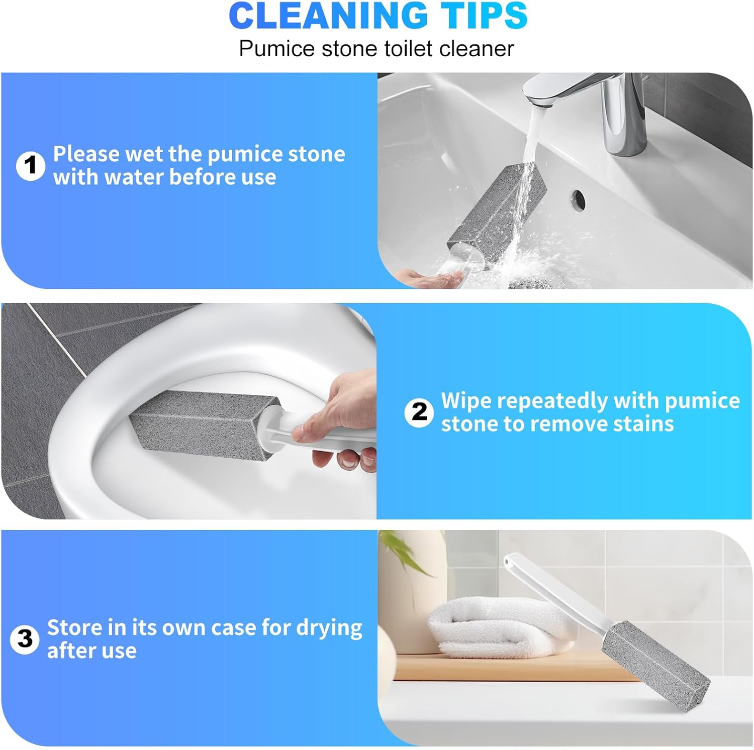 Cnigrpl Pumice Stone Toilet Cleaner 2Pack with Long Handle 1