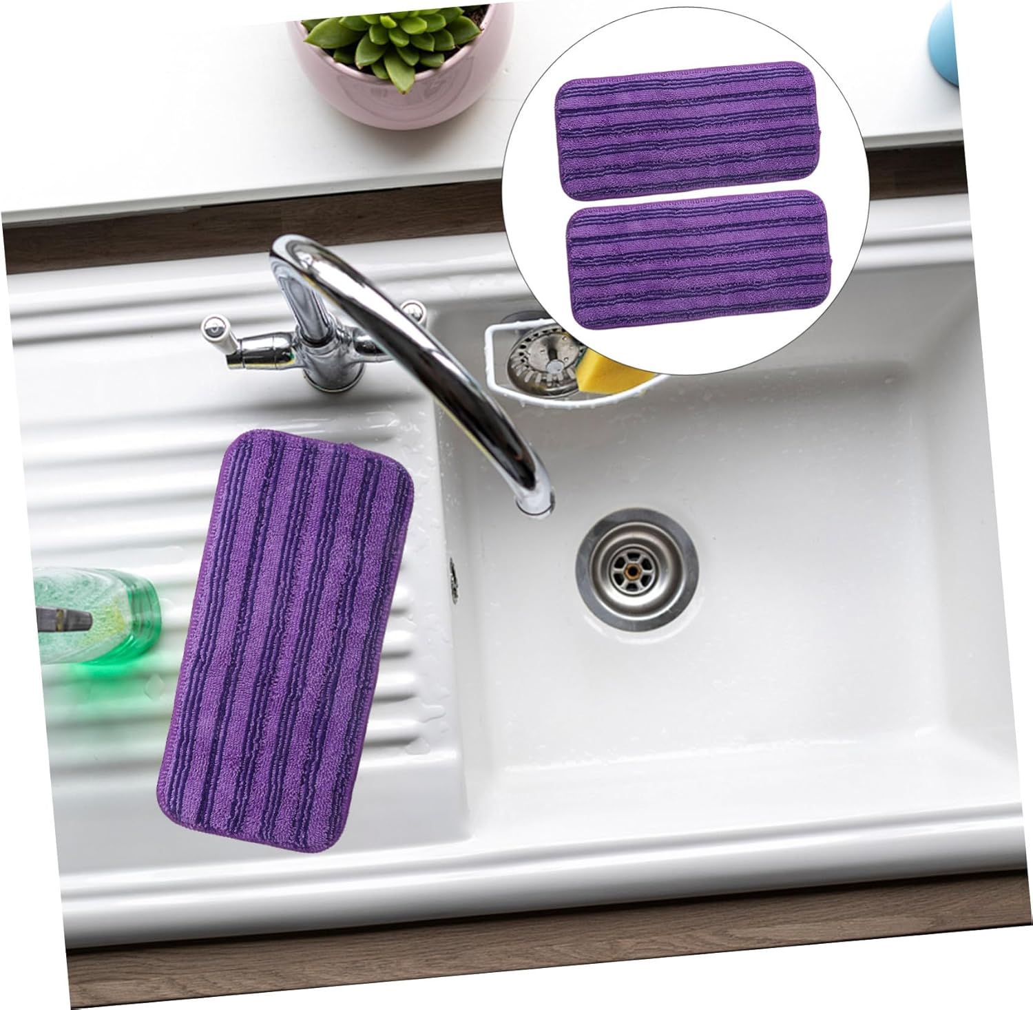 CALLARON 2pcs Microfiber Mop Pads Replacement for Hard Floors