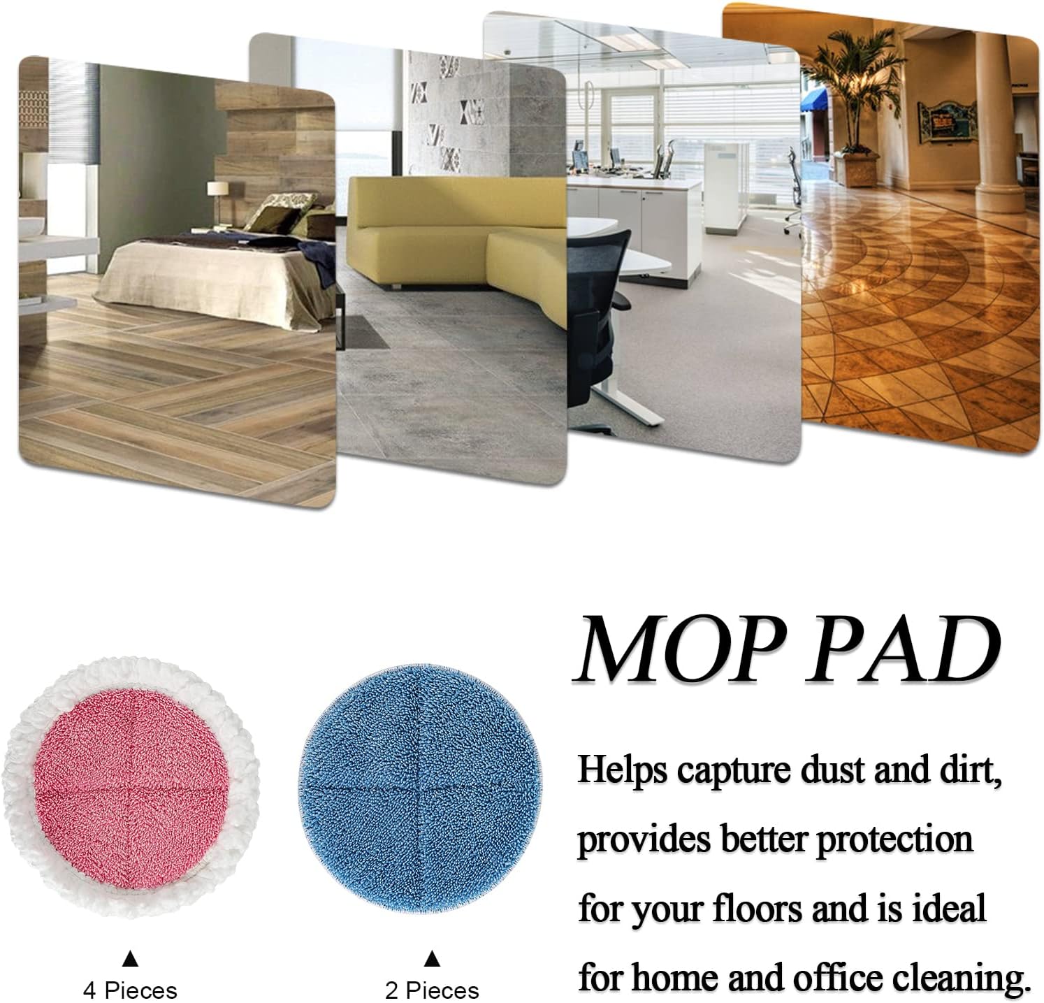 GreeSuit Electric Mop Pads 6 Pack 728in Replacement